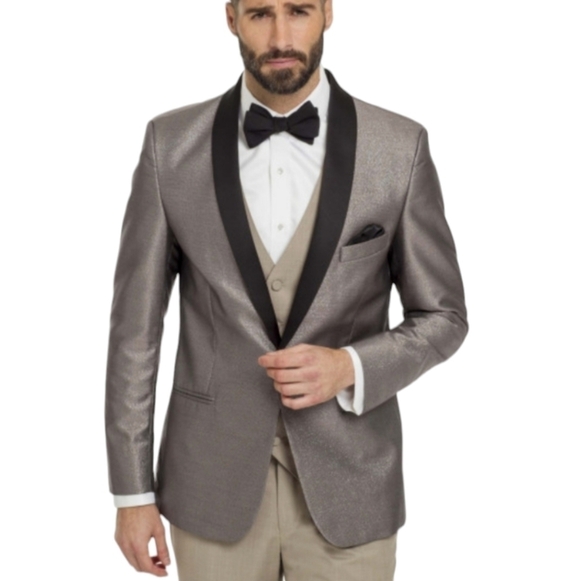 MOD Mark of Distinction modern "Starlight" silver tuxedo Prom jacket NWT Sz 39R - Picture 14 of 14